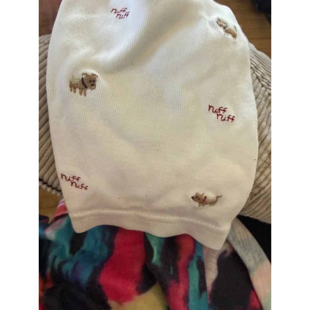 Gymboree bintage corduroy overalls and long sleeve dog embroidered‎